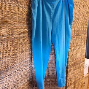 Draper's and Damon's Turquois Blue Pants Size 2X Elastic Waist Pockets